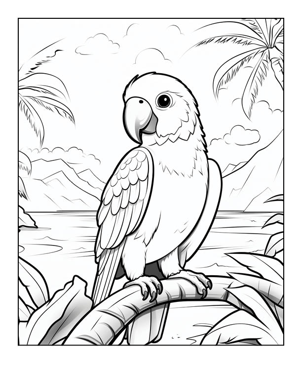 tropical island parrot